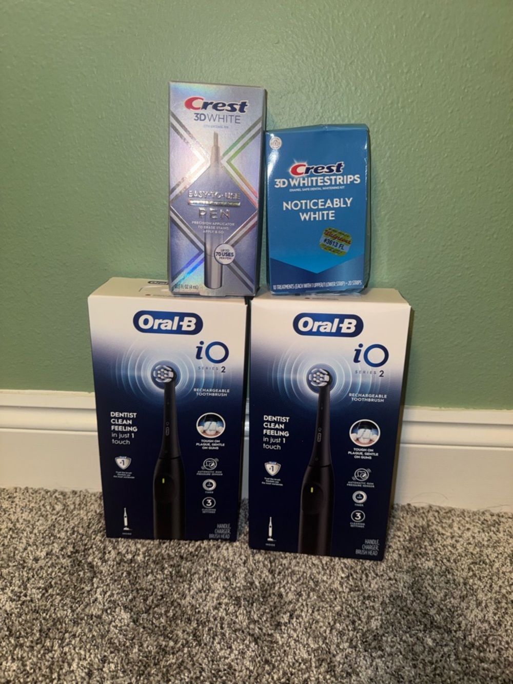 Oral-B iO Series 2 Electric Toothbrush - Black | Crest 3D Whitestrips Bundle